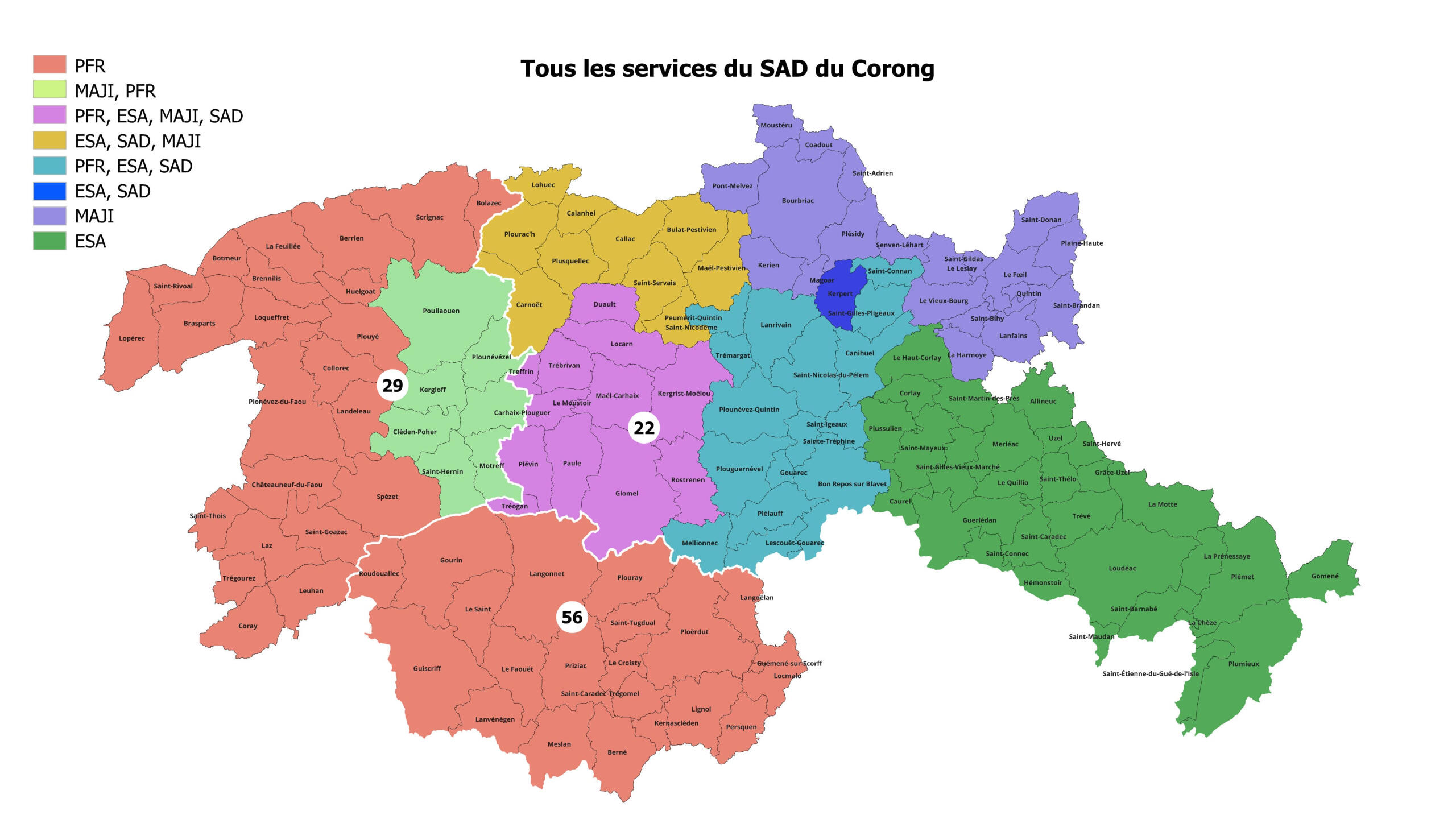 Carte des villes